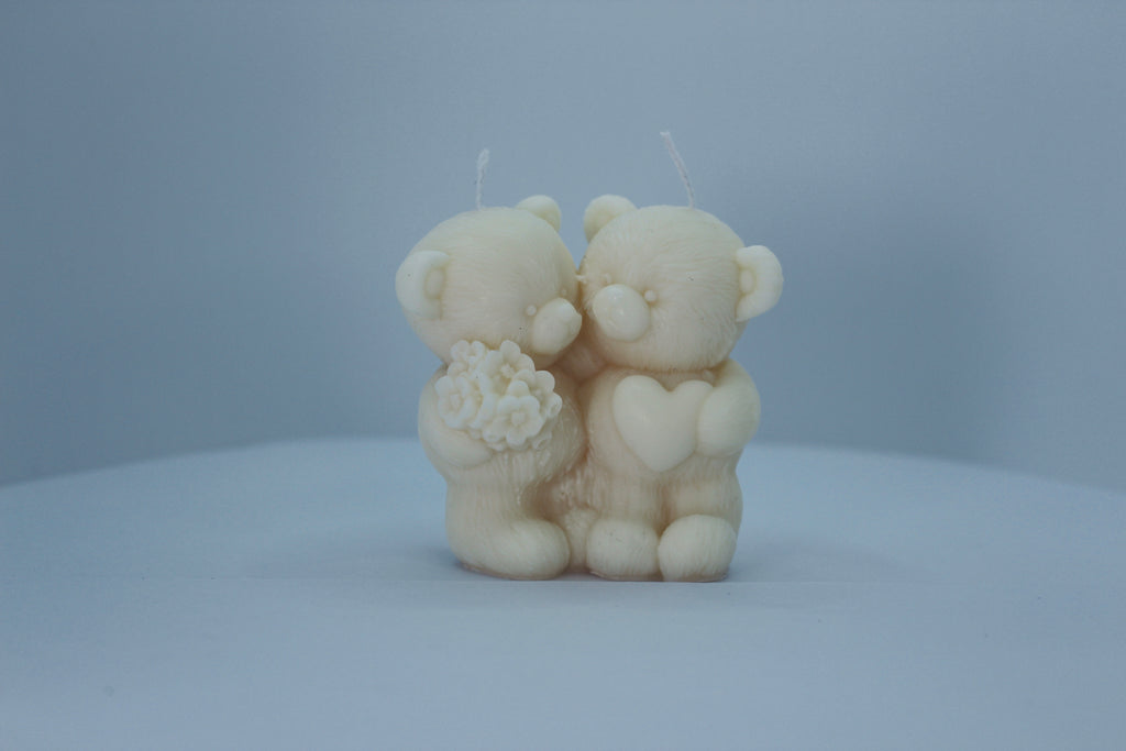 Kerze "Teddy Liebespaar"