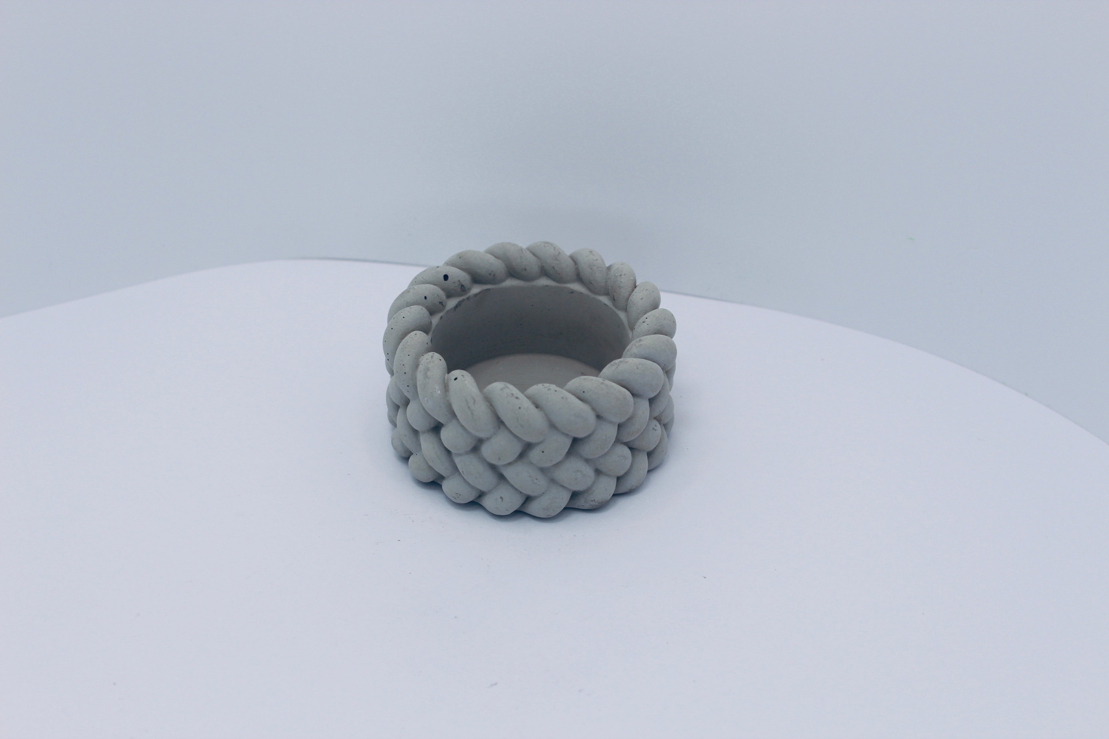 Beton Kerzenhalter "geflochtenes Seil"